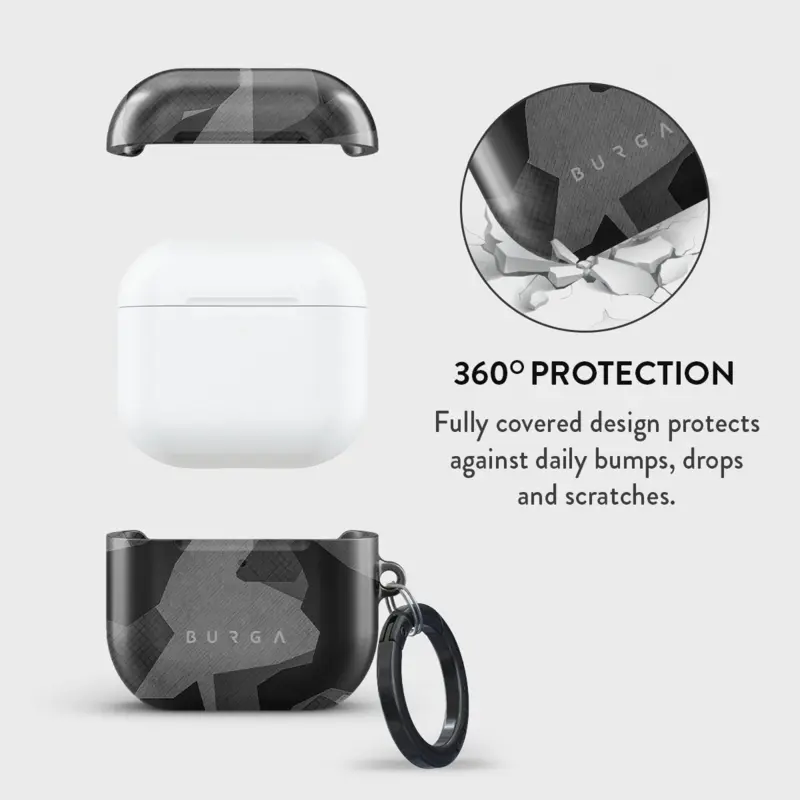 Burga Night Black Camo - Apple AirPods 4 & AirPods 4 ANC Suojakotelo - 2999622