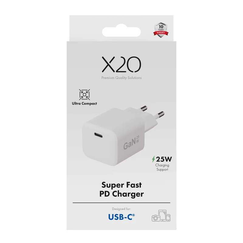 X2O 25 W kotilaturi USB-C GaN valkoinen - 3401005