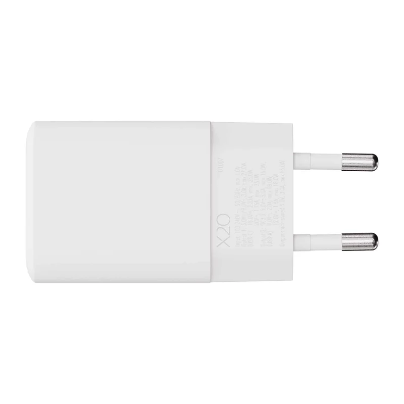 X2O 35 W kaksoiskotilaturi USB-C/A GaN valkoinen - 3401007