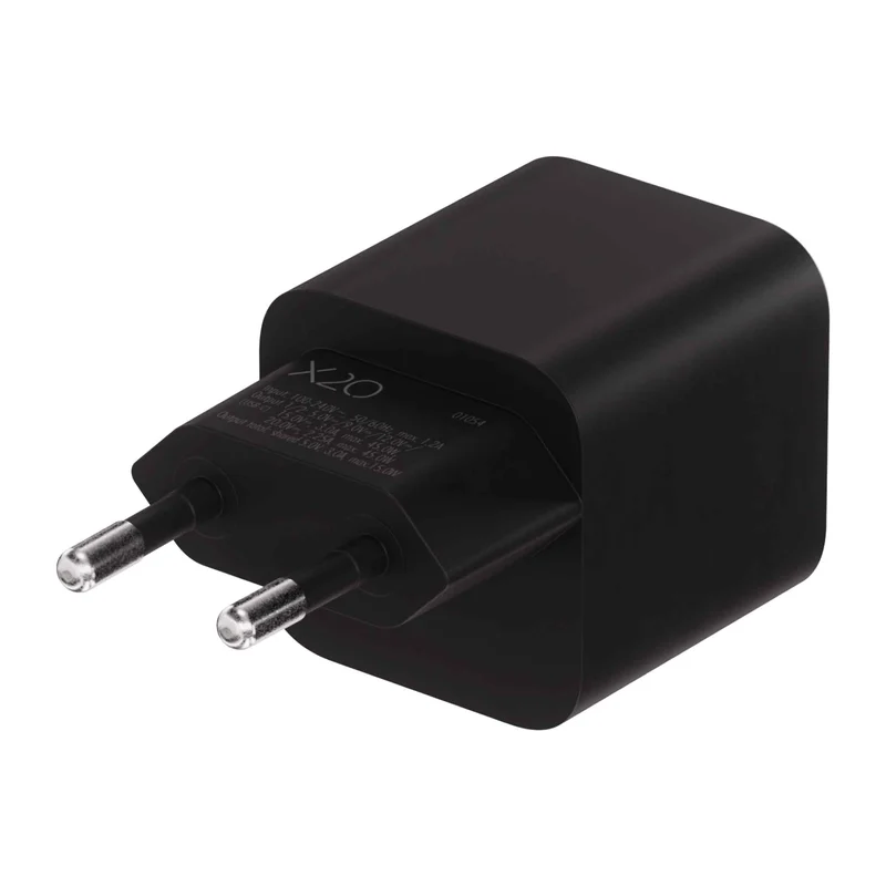 X2O 45 W kaksinkertainen kotilaturi USB-C/C GaN musta - 3401054