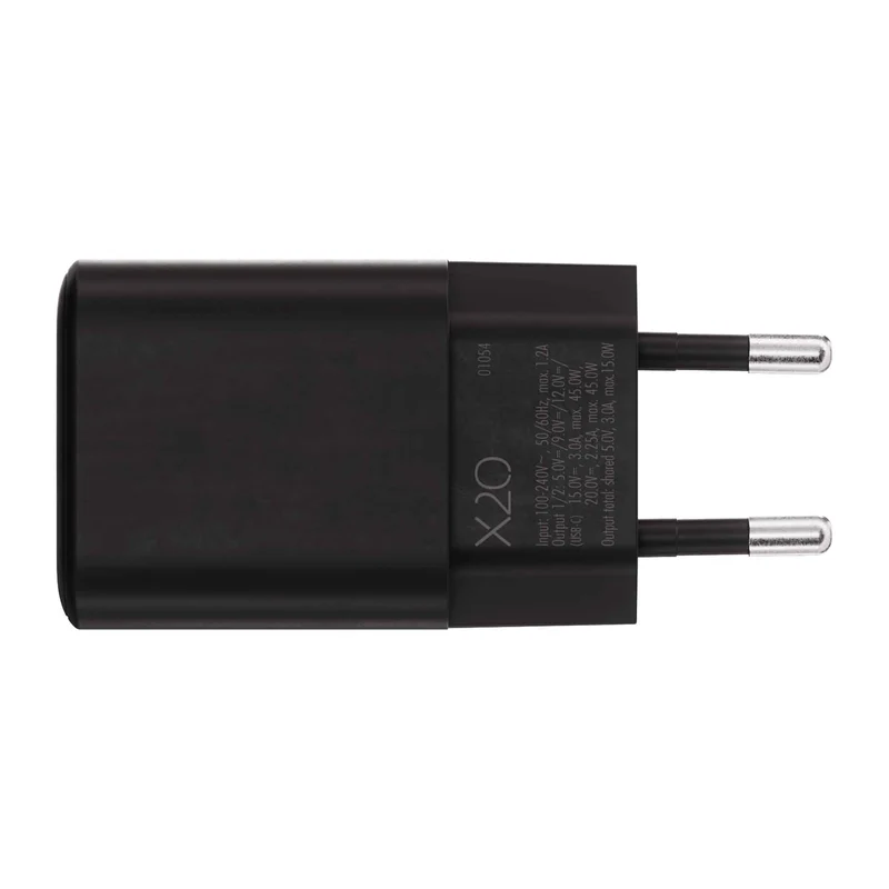 X2O 45 W kaksinkertainen kotilaturi USB-C/C GaN musta - 3401054
