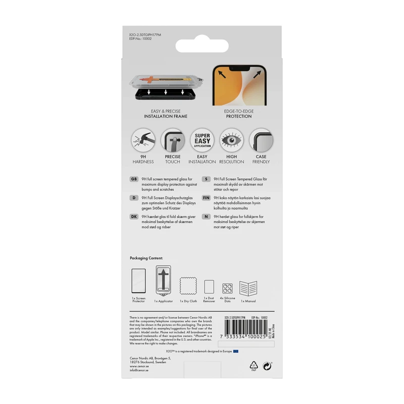 X2O Full Screen Panssarilasi Apple iPhone 17 Pro Max - 3410002