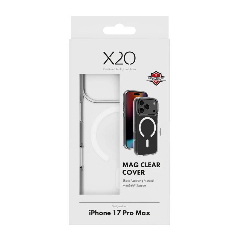 X2O Mag Clear Suojakuori Apple iPhone 17 Pro Max Kirkas - 3410006