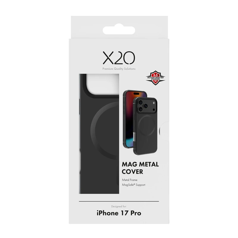 X2O Mag Metal Suojakuori Apple iPhone 17 Pro Musta - 3410012