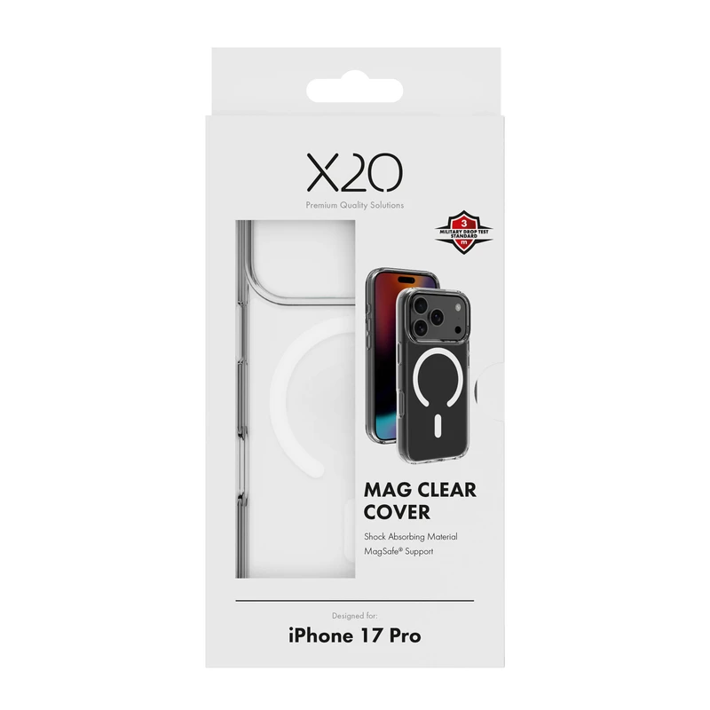 X2O Mag Clear Suojakuori Apple iPhone 17 Pro Kirkas - 3410015