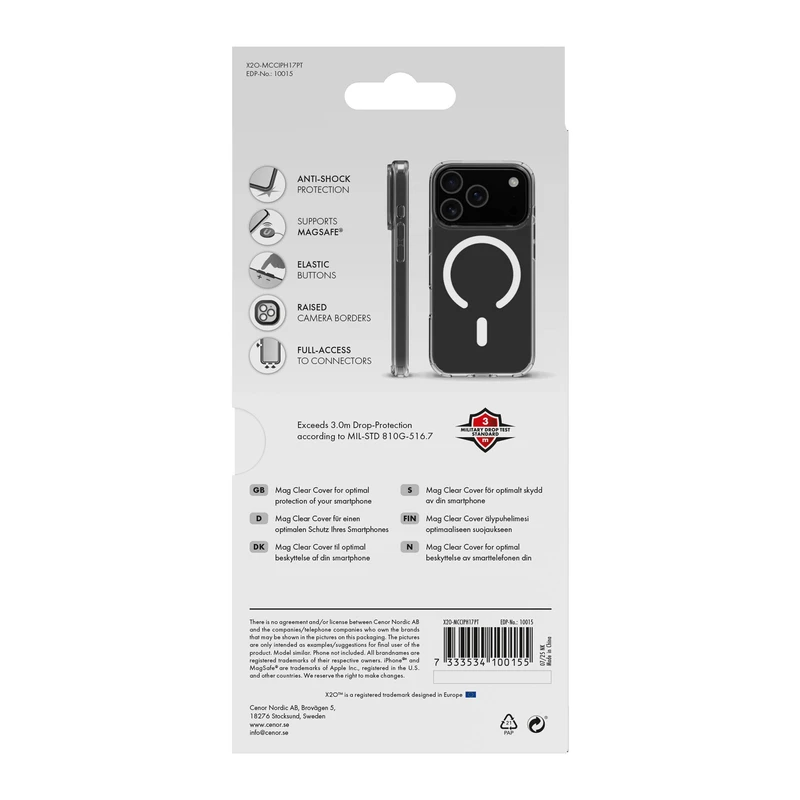 X2O Mag Clear Suojakuori Apple iPhone 17 Pro Kirkas - 3410015