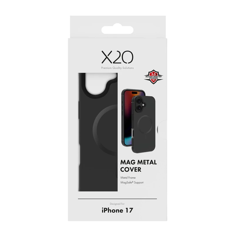 X2O Mag Metal Suojakuori Apple iPhone 17 Musta - 3410029