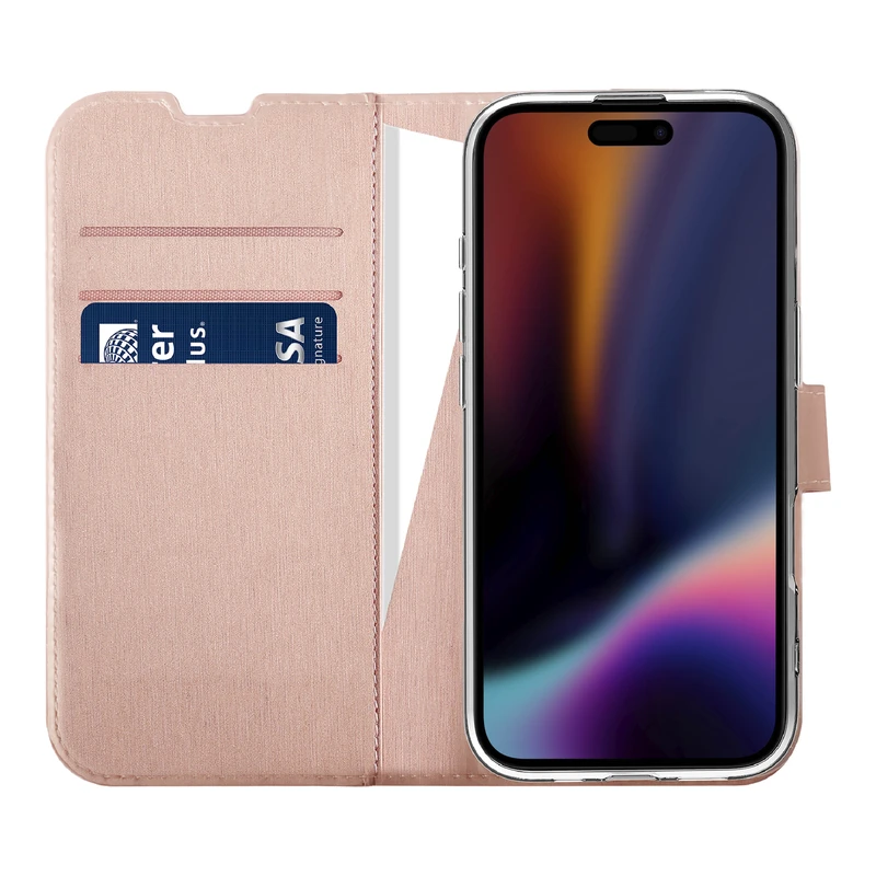 X2O Classic Wallet Lompakkokotelo Apple iPhone 17 Rose Gold - 3410036