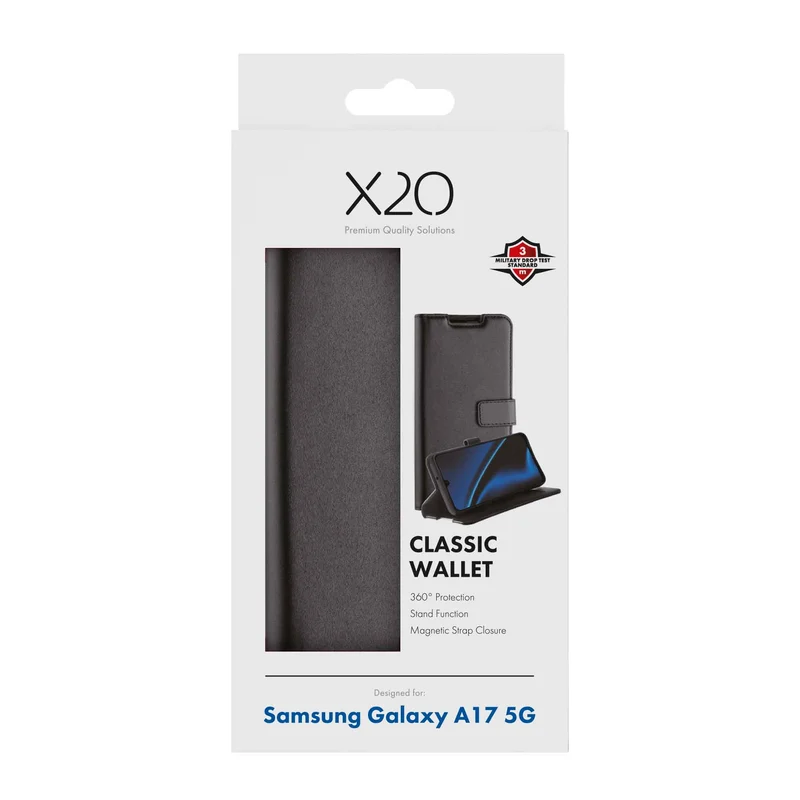 X2O Classic Wallet Lompakkokotelo Samsung Galaxy A17 5G  Musta - 3410060