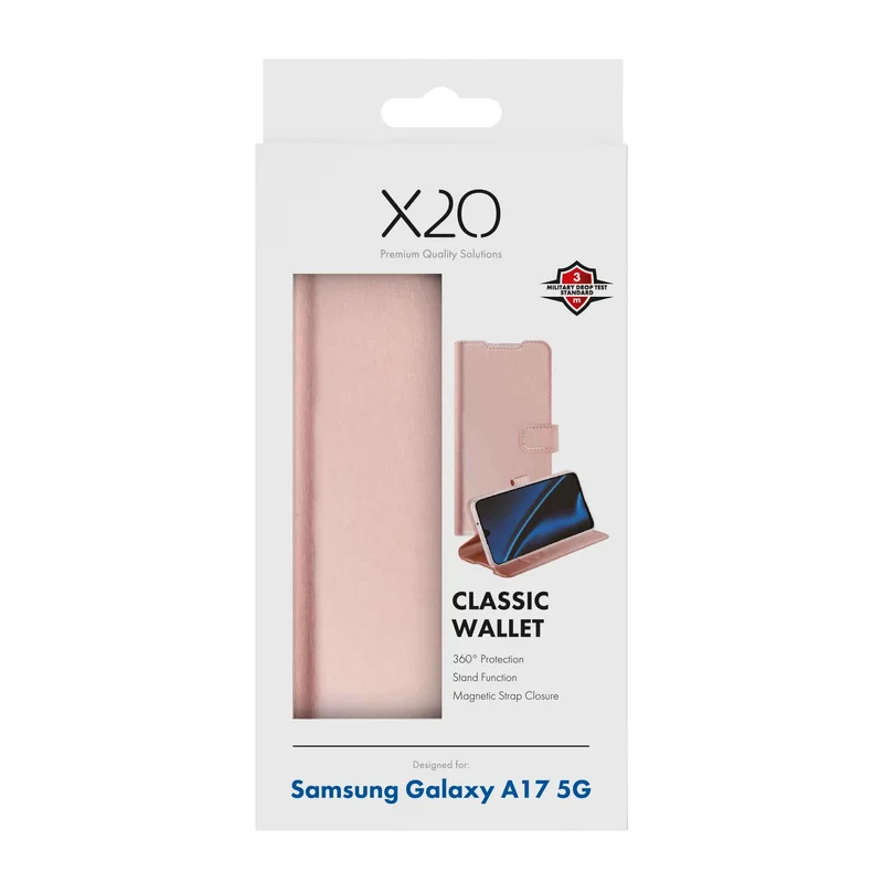 X2O Classic Wallet Lompakkokotelo Samsung Galaxy A17 5G  Rose Gold - 3410061