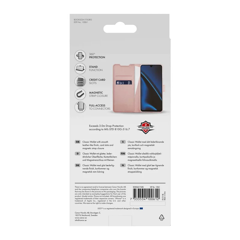X2O Classic Wallet Lompakkokotelo Samsung Galaxy A17 5G  Rose Gold - 3410061