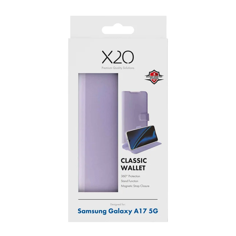 X2O Classic Wallet Lompakkokotelo Samsung Galaxy A17 5G  Lavender - 3410062