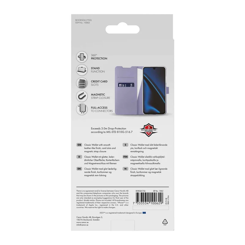 X2O Classic Wallet Lompakkokotelo Samsung Galaxy A17 5G  Lavender - 3410062