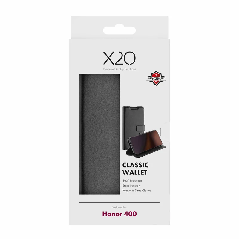 X2O Classic Wallet Lompakkokotelo Honor 400 Musta - 3410072