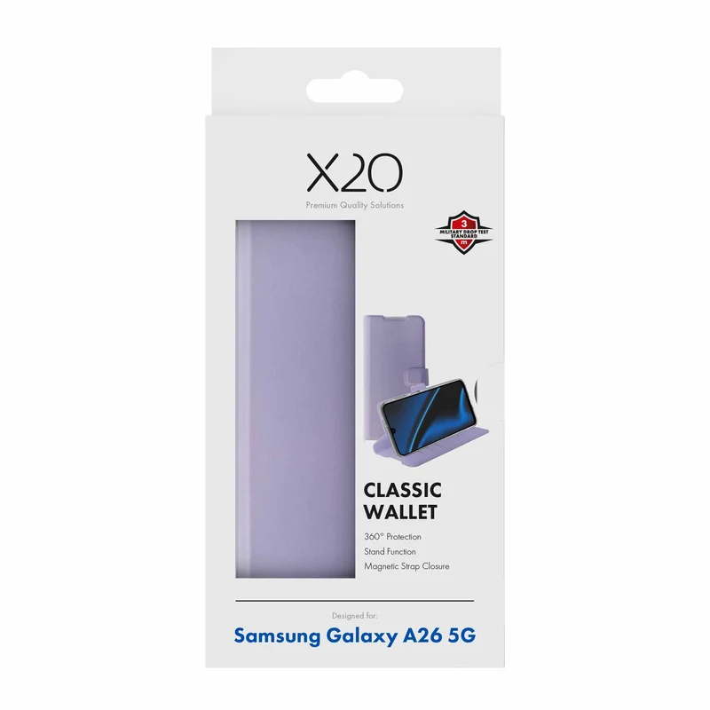 X2O Classic Wallet Lompakkokotelo Samsung Galaxy A26 5G Lavender - 3410074