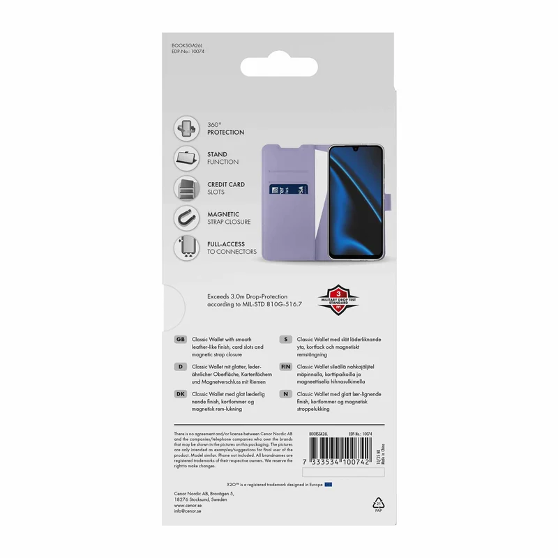 X2O Classic Wallet Lompakkokotelo Samsung Galaxy A26 5G Lavender - 3410074