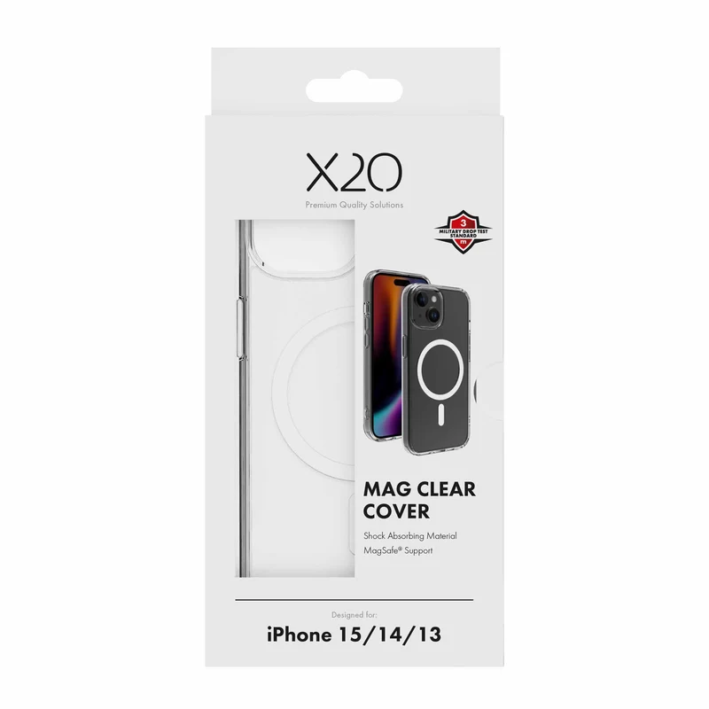 X2O Mag Clear Suojakuori Apple iPhone 15/14/13 Kirkas - 3410082