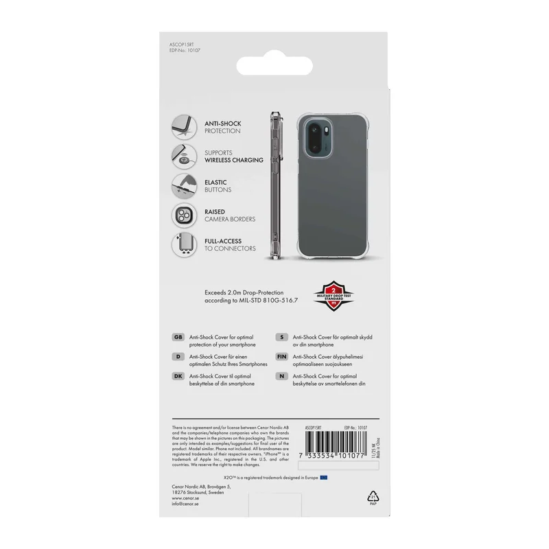 X2O Anti-Shock Suojakuori OnePlus 15R Kirkas - 3410107