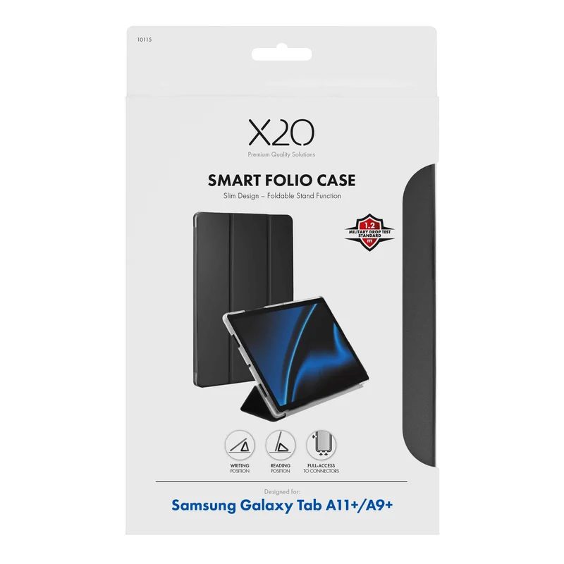X2O Smart Folio Case Samsung Galaxy Tab A11+/A9+ Musta - 3410115