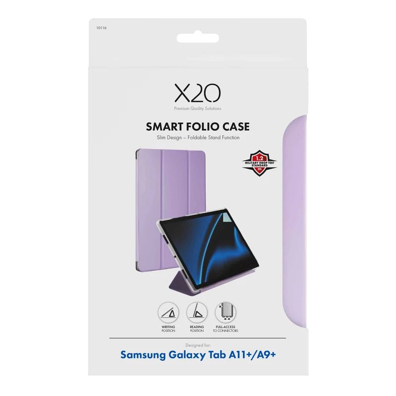 X2O Smart Folio Case Samsung Galaxy Tab A11+/A9+ Lavender - 3410116