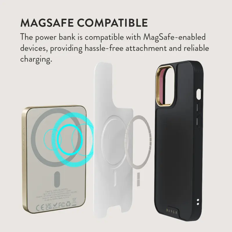 Burga Ivy League - MagSafe Power Bank 5000 mAh Kulta - 4108237