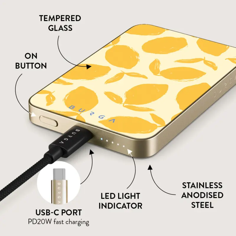Burga Lemon Tart - MagSafe Power Bank 5000 mAh Kulta - 4108263