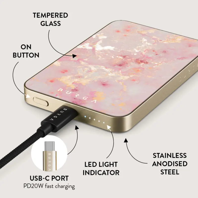 Burga Kultaen Coral - MagSafe Power Bank 5000 mAh Kulta - 4108465