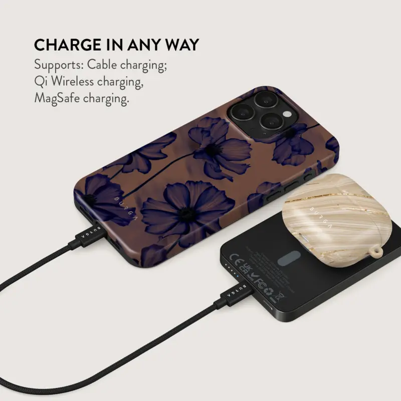 Burga Velvet Night - MagSafe Power Bank 5000 mAh Harmaa metalli - 4108572