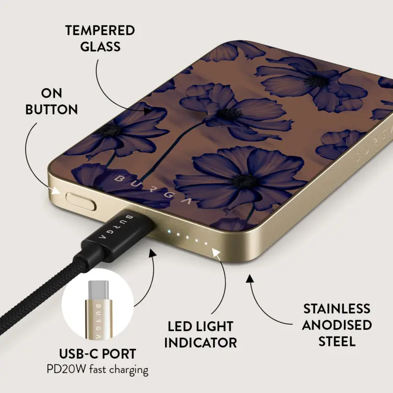 Burga Velvet Night - MagSafe Power Bank 5000 mAh Kulta - 4108573