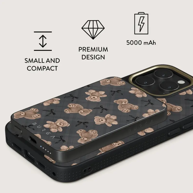 Burga BFF - MagSafe Power Bank 5000 mAh Harmaa metalli - 4108786