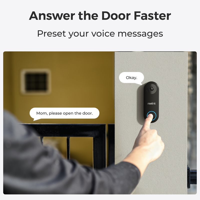 Reolink (D340P) Video-ovikello PoE Smart 2K+ Musta - 5398411