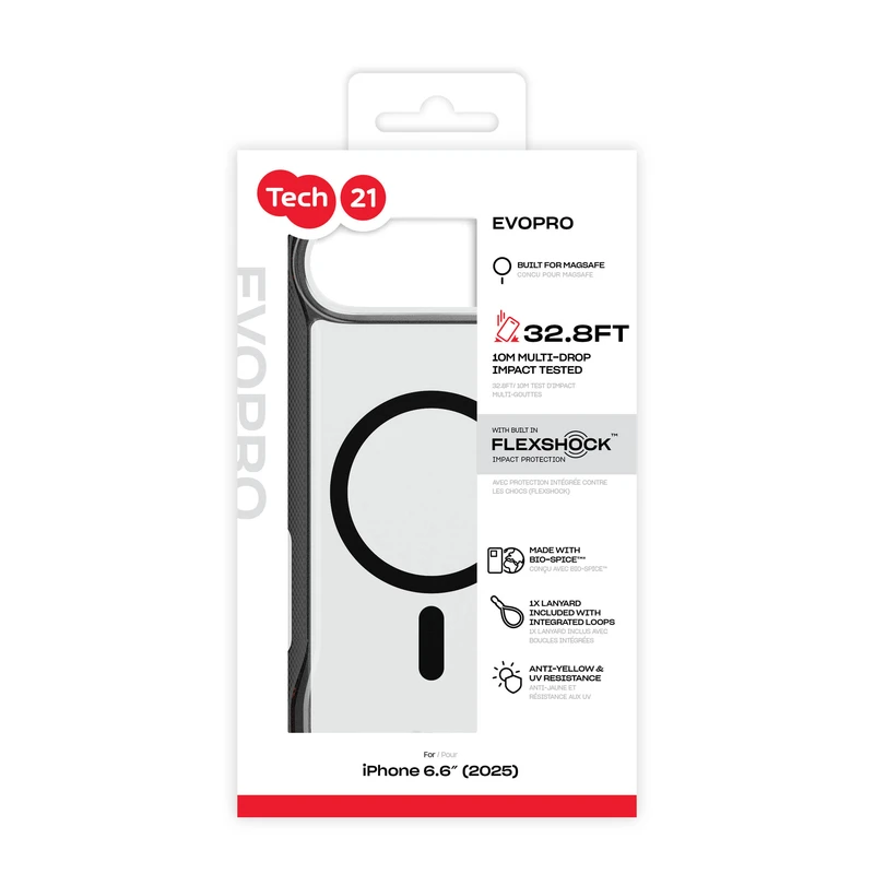 Tech21 Evo Pro MagSafe käsinauha Apple iPhone Air Kirkas/Musta - 5960721