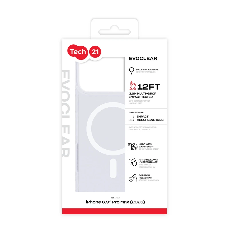 Tech21 Evo Clear MagSafe Apple iPhone 17 Pro Max Kirkas - 5960737