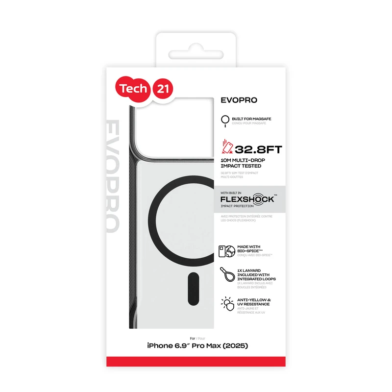 Tech21 Evo Pro MagSafe käsinauha Apple iPhone 17 Pro Max Kirkas/Musta - 5960745