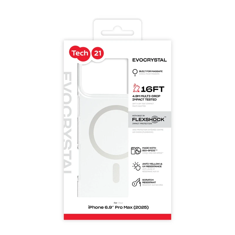 Tech21 Evo Crystal MagSafe Apple iPhone 17 Pro Max Kirkas/Hopea - 5960843
