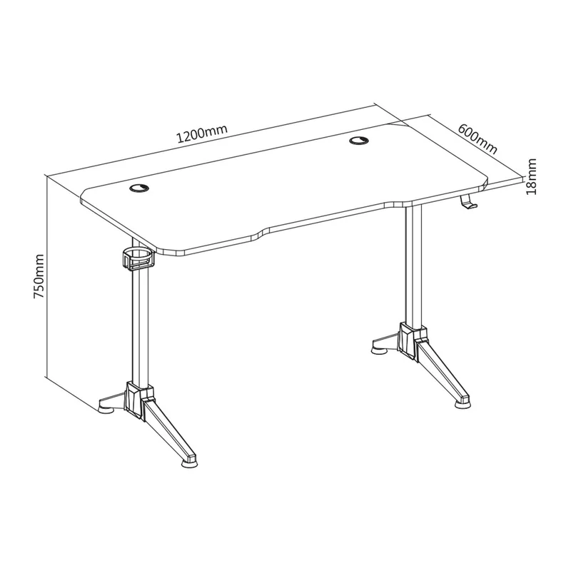 White Shark FIRE SHADOW Pelikone 120x60x75cm Musta/Punainen - 7326764