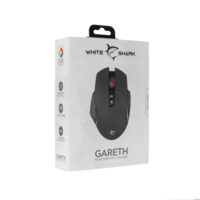 White Shark GARETH Pelihiiret 7D 6.400dpi Musta - 7326896