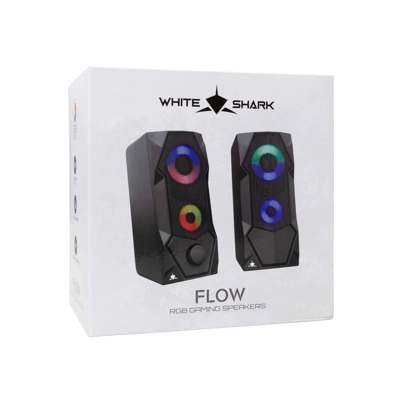 White Shark FLOW Stereo 2.0 Kaiutin Musta - 7326905