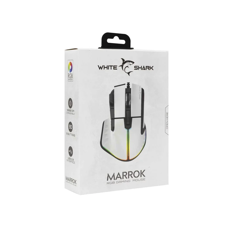 White Shark MARROK Pelihiiret 9D 12.000dpi Valkoinen - 7327117