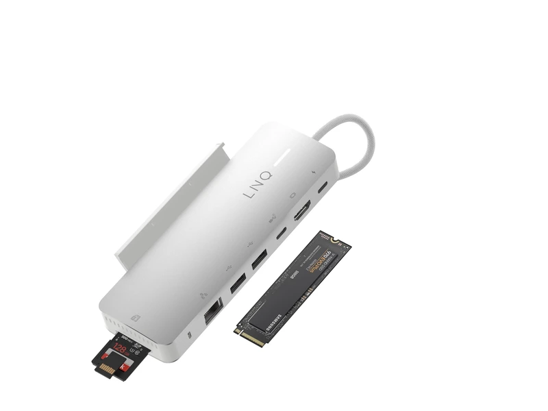 Linq 9in1 PRO SSD 140W USB-C Multiport Hub Alumiiniharm - 7462274
