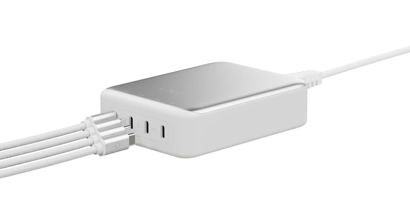 Linq 240W GaN2 Ultra Pöytälaturi 4x140W USB-C Valkoinen/Hopea - 7462275