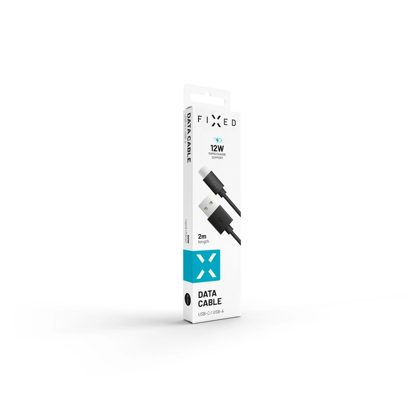 FIXED USB-A / USB-C kaapeli 2m Musta - 8008549