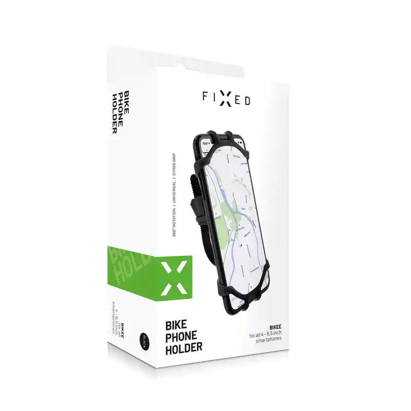FIXED Bikee Silikoninen älypuhelimen pyöräteline Musta - 8011203