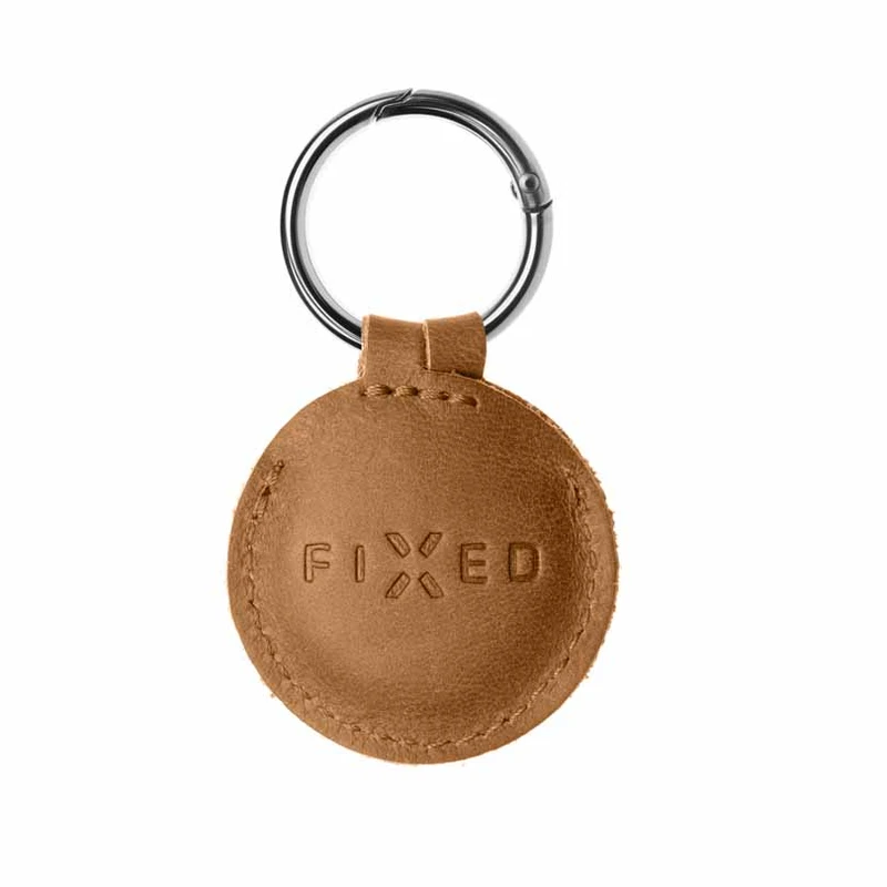 FIXED Aitoa nahkaa oleva AirTag avaimenperäkotelo Ruskea - 8013169