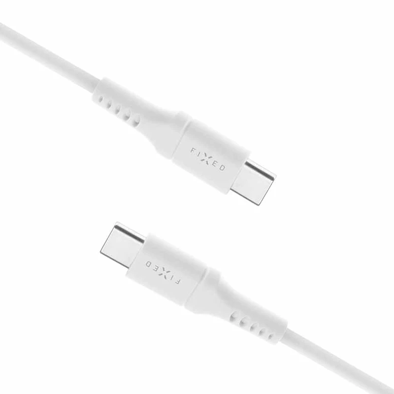 FIXED LIQUID Silikonikaapeli 60W USB-C/C 0.5m Valkoinen - 8014726