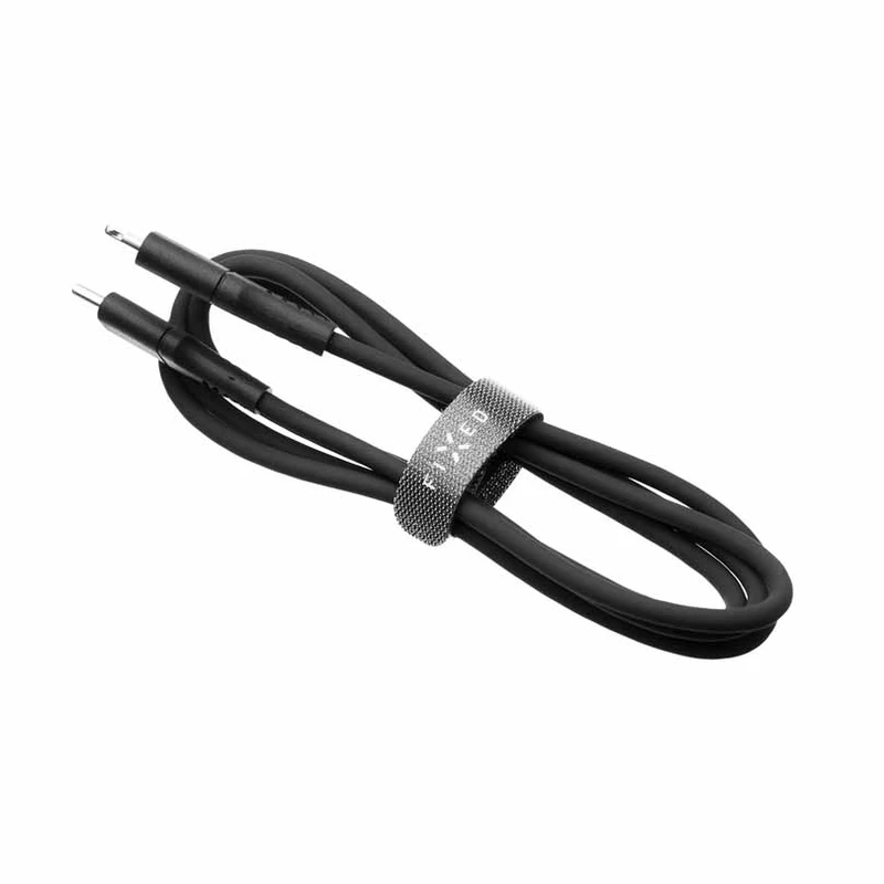 FIXED LIQUID Silikonikaapeli USB-C/Lightning 0.5m Musta - 8014731