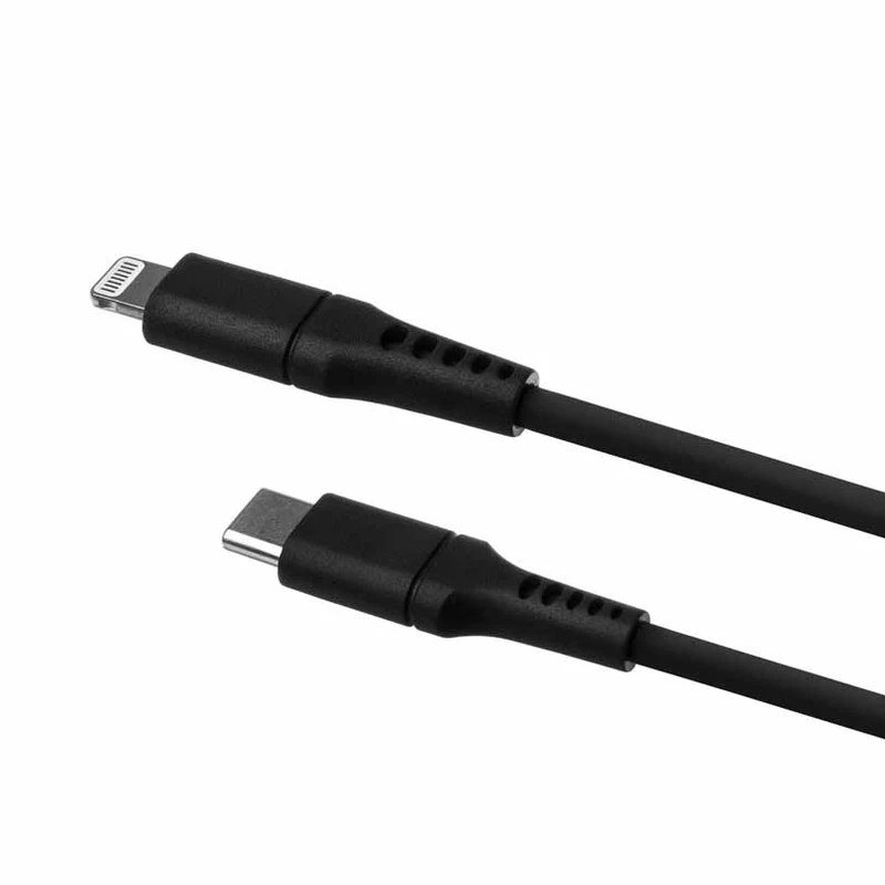 FIXED LIQUID Silikonikaapeli USB-C/Lightning 1.2m Musta - 8014733