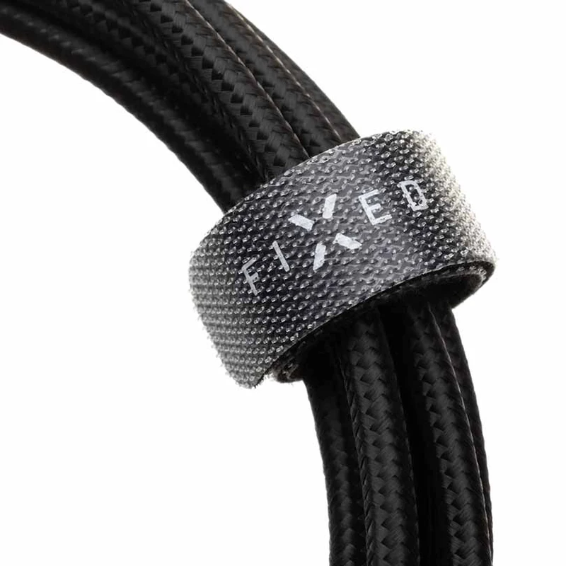 FIXED METAL USB-C/Lightning MFI punottu kaapeli 2m Musta - 8014746