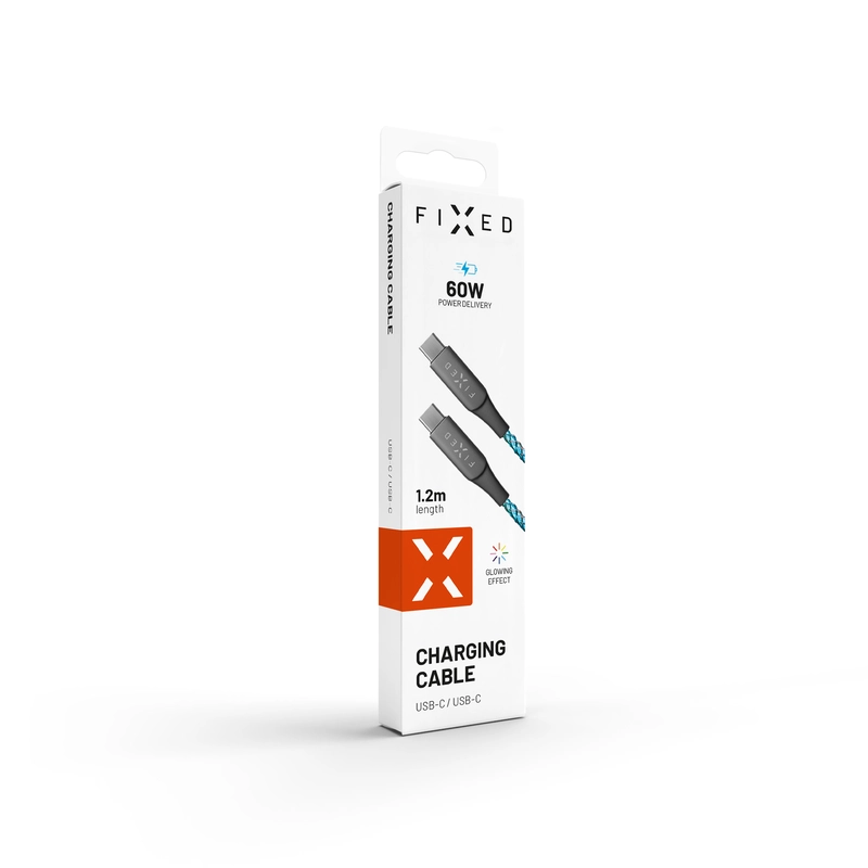 FIXED LED Gaming USB-C/C 60W kaapeli 1.2m Monivärinen - 8014900