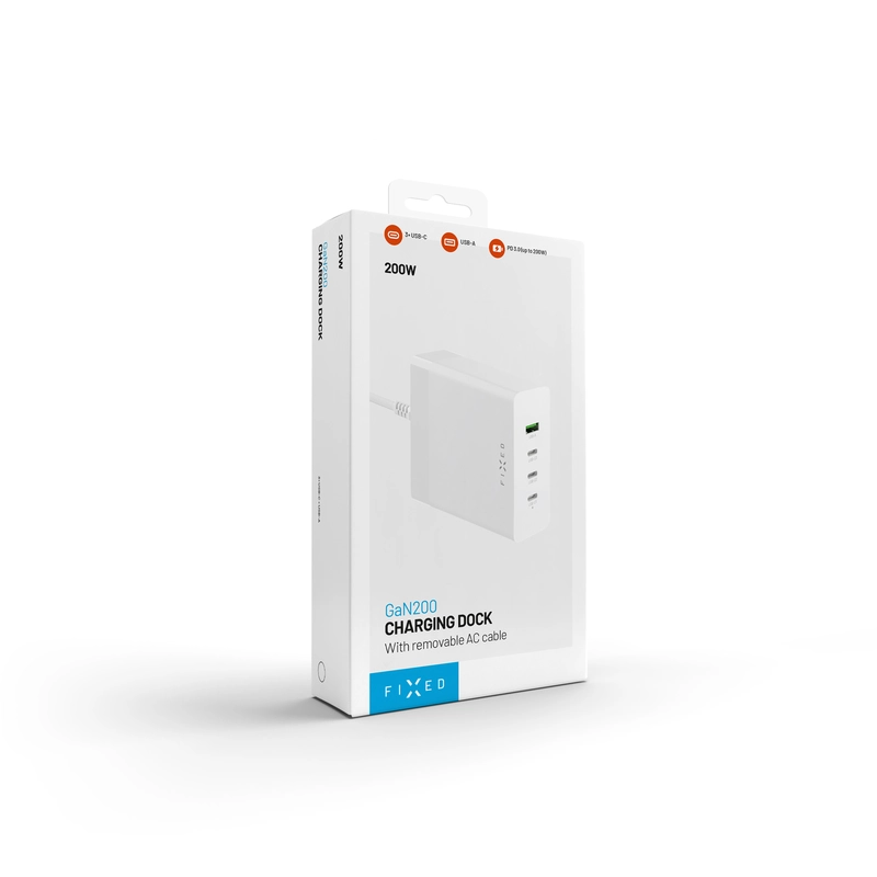 FIXED Supernopea GaN Työpöytälaturi 200W 3xUSB-C/USB-A - 8016119